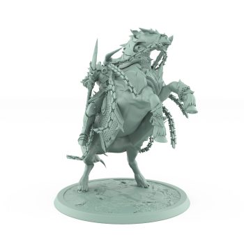 chainwrapped rearing fantasy warhorse unchained mount with gothic armor
