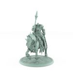 armored knight riding chained warhorse holding a spear in walking pose from unchained fantasy collection
