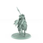 armored knight riding chained warhorse holding a spear in walking pose from unchained fantasy collection