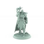 heavily armored raider warrior walking with large axe over shoulders dark fantasy miniature