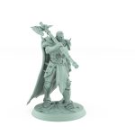 heavily armored raider warrior walking with large axe over shoulders dark fantasy miniature