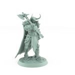 axe soldier miniature from unchained collection walking with horned helmet and spiked armor