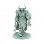 walking human fantasy warrior with shield and spear in battle stance