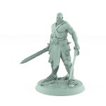 stoic male ranger miniature standing armed with sword and dagger