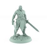 stoic male ranger miniature standing armed with sword and dagger