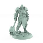 standing armored fantasy warrior with warhammer and spiked armor from unchained collection