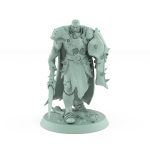 armored soldier with spiked shield and spear walking forward from unchained collection