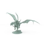 winged war dragon in flight with armored rider fantasy resin miniature