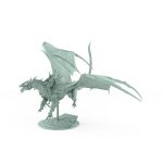 winged war dragon in flight with armored rider fantasy resin miniature