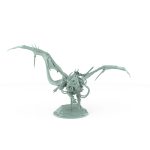winged war dragon in flight with armored rider fantasy resin miniature