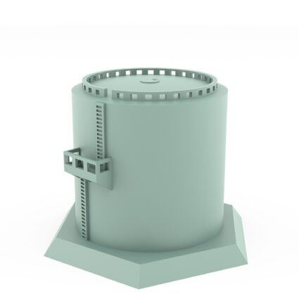 fuel depot terrain resin 3d printed industrial tank with ladder and hex base