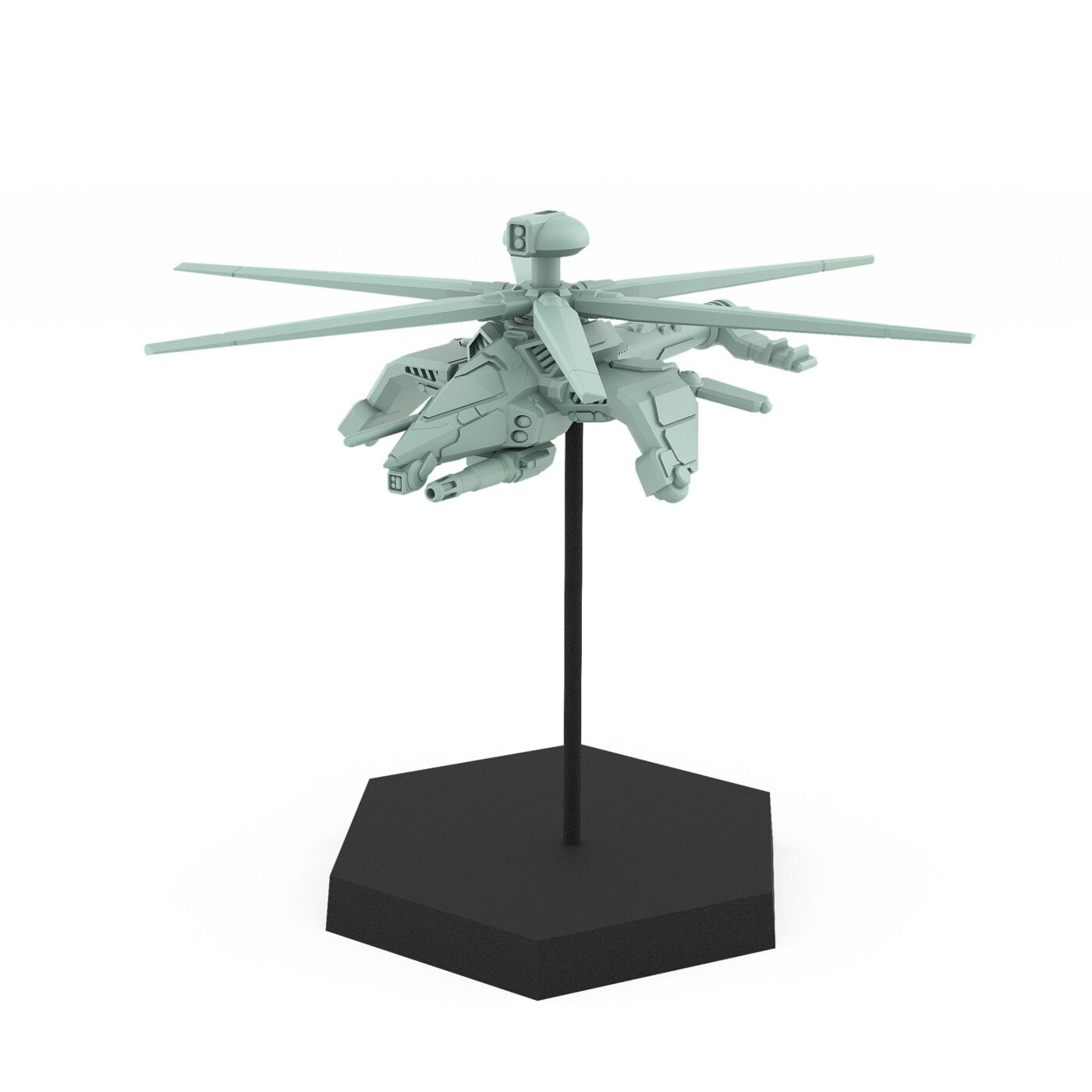 Donar aerospace helicopter miniature for tabletop wargames