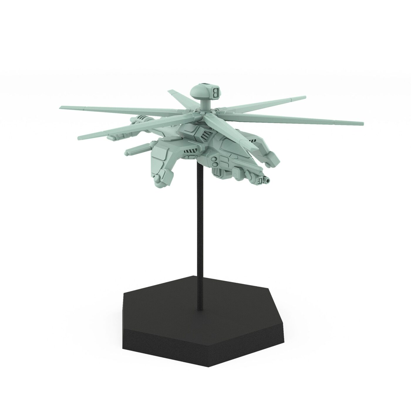Donar aerospace helicopter miniature for tabletop wargames