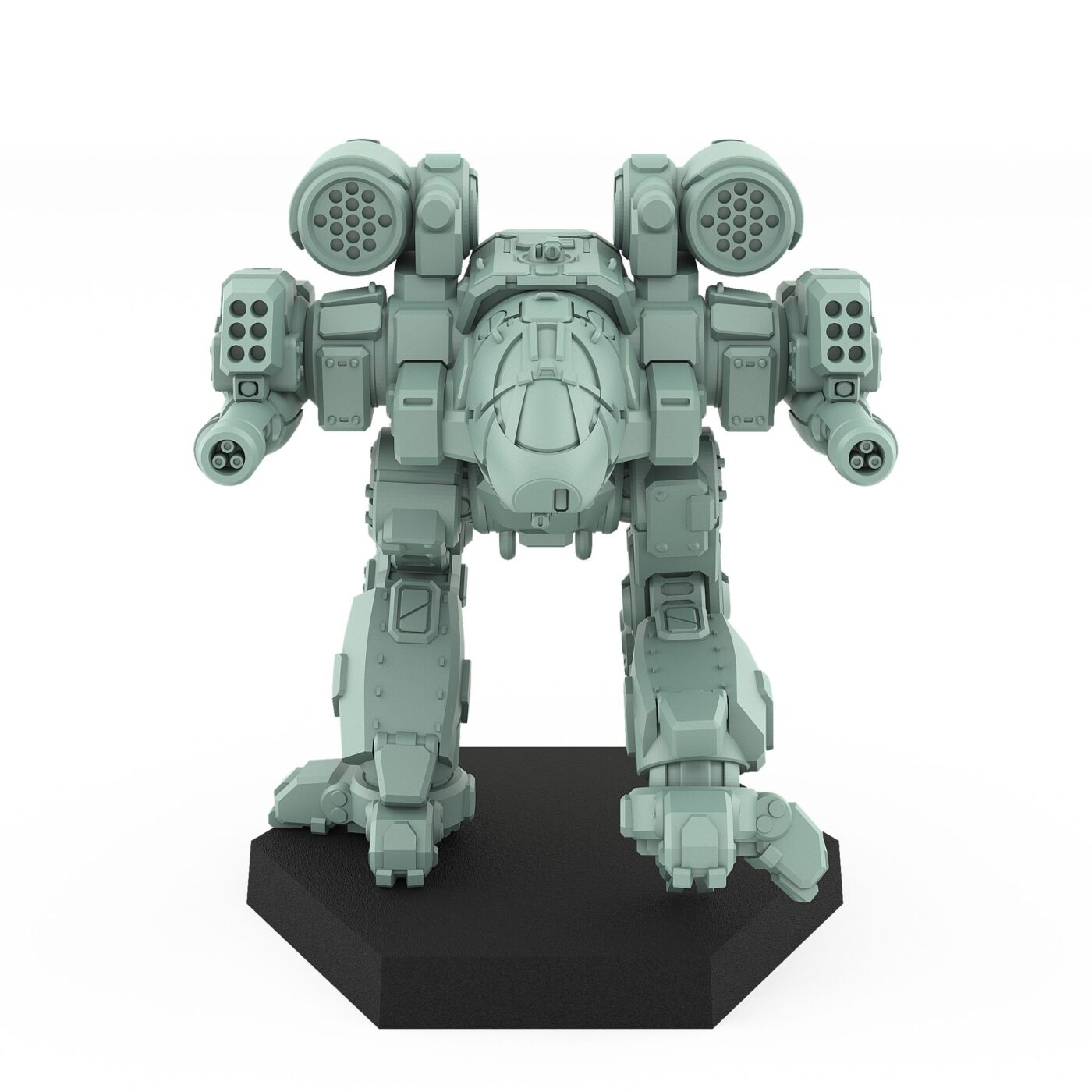 Ebon Jaguar C mech miniature with rotary cannons and missile pods