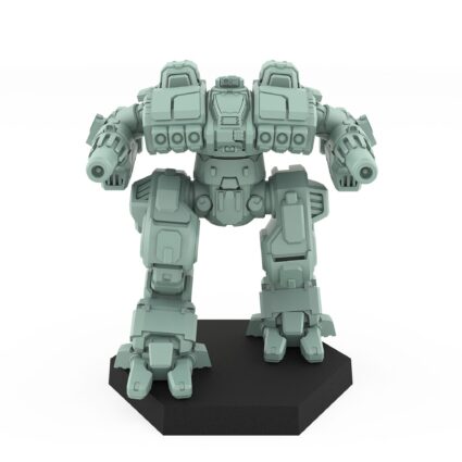 Penya assault mech with autocannons and missile pods