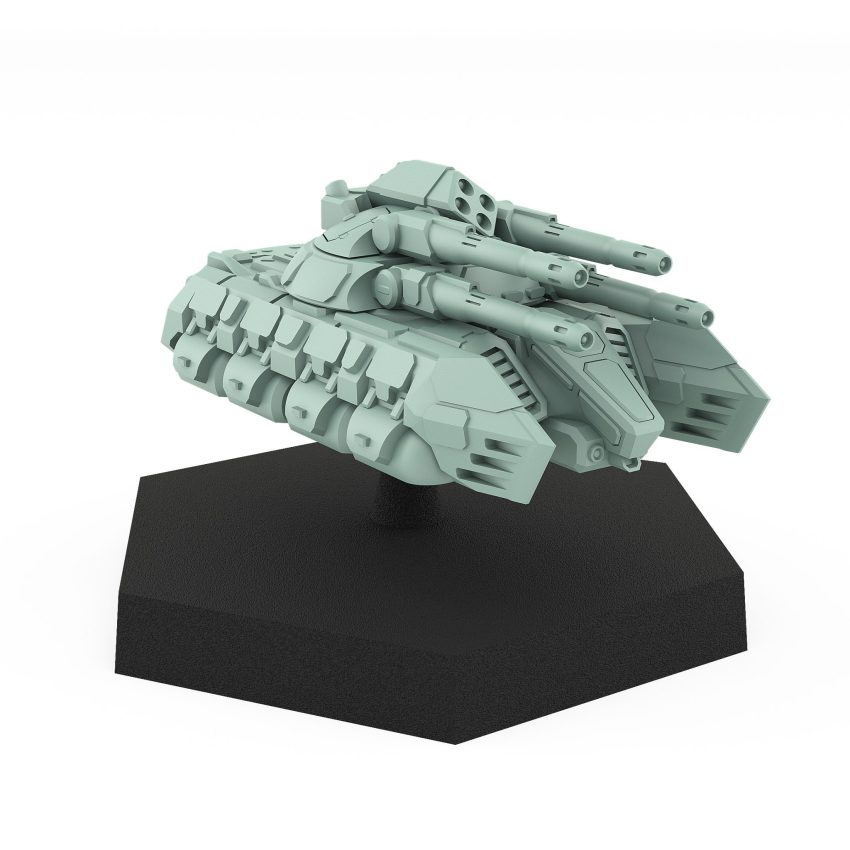 Epo HT hover tank miniature with quad cannons and missile launcher