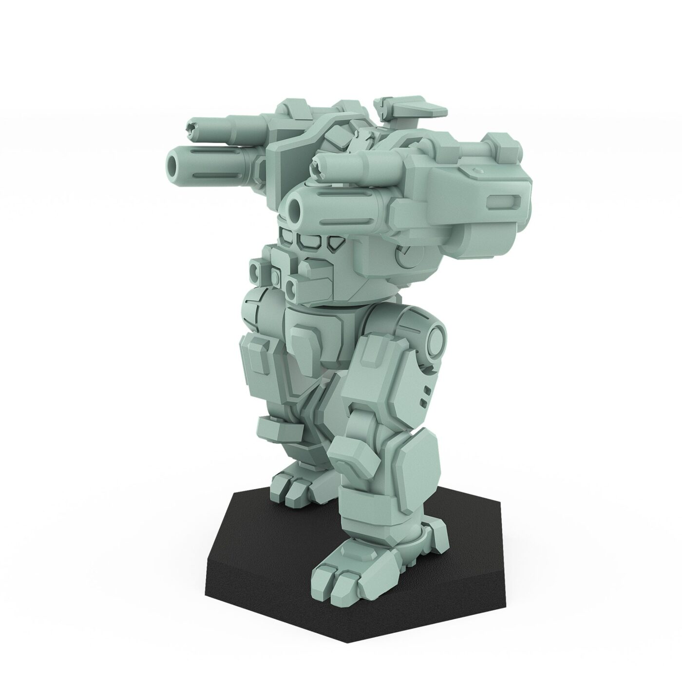 Jager heavy mech miniature with dual autocannons and reinforced torso armor