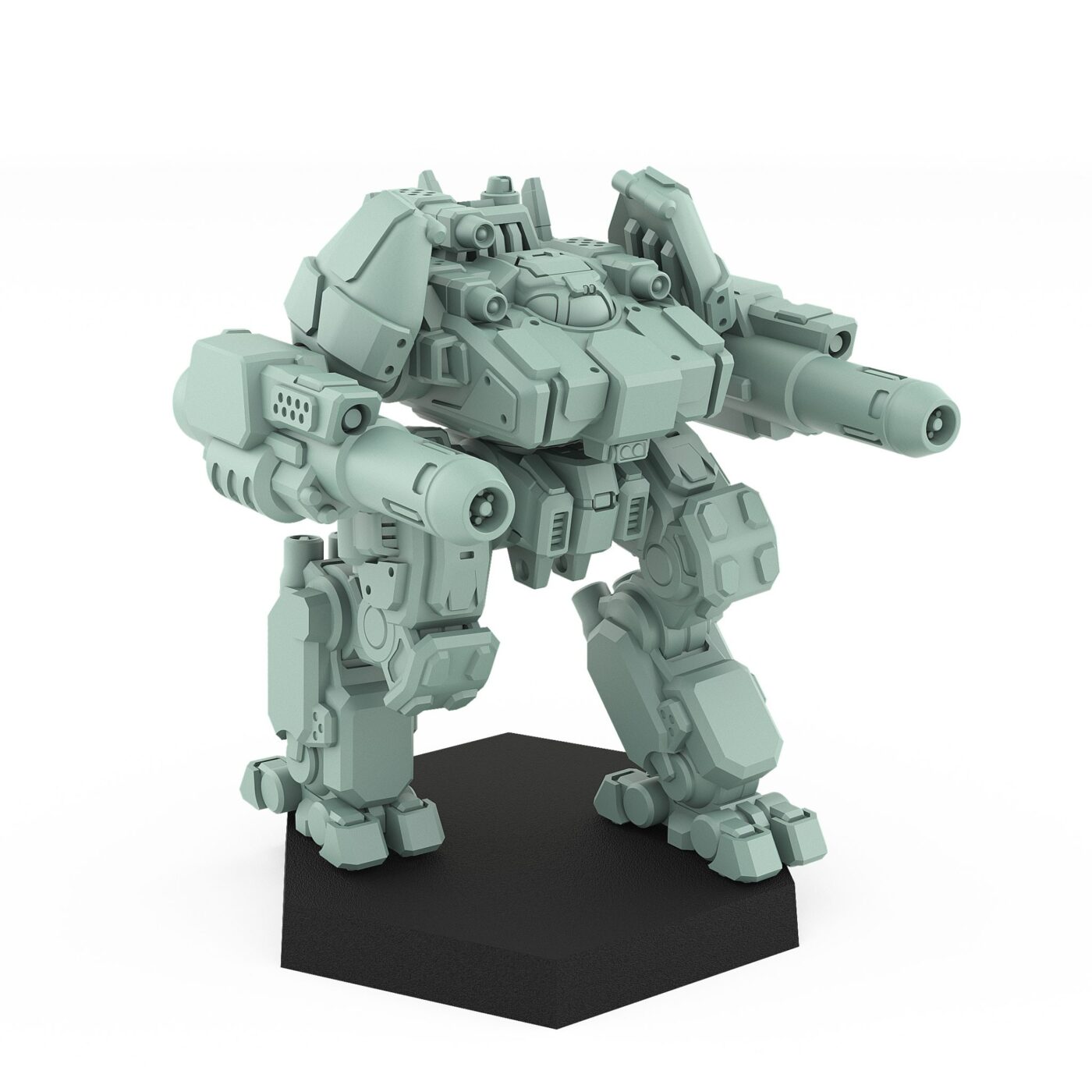 Lamt medium battle mech with dual heavy cannons and armored plating