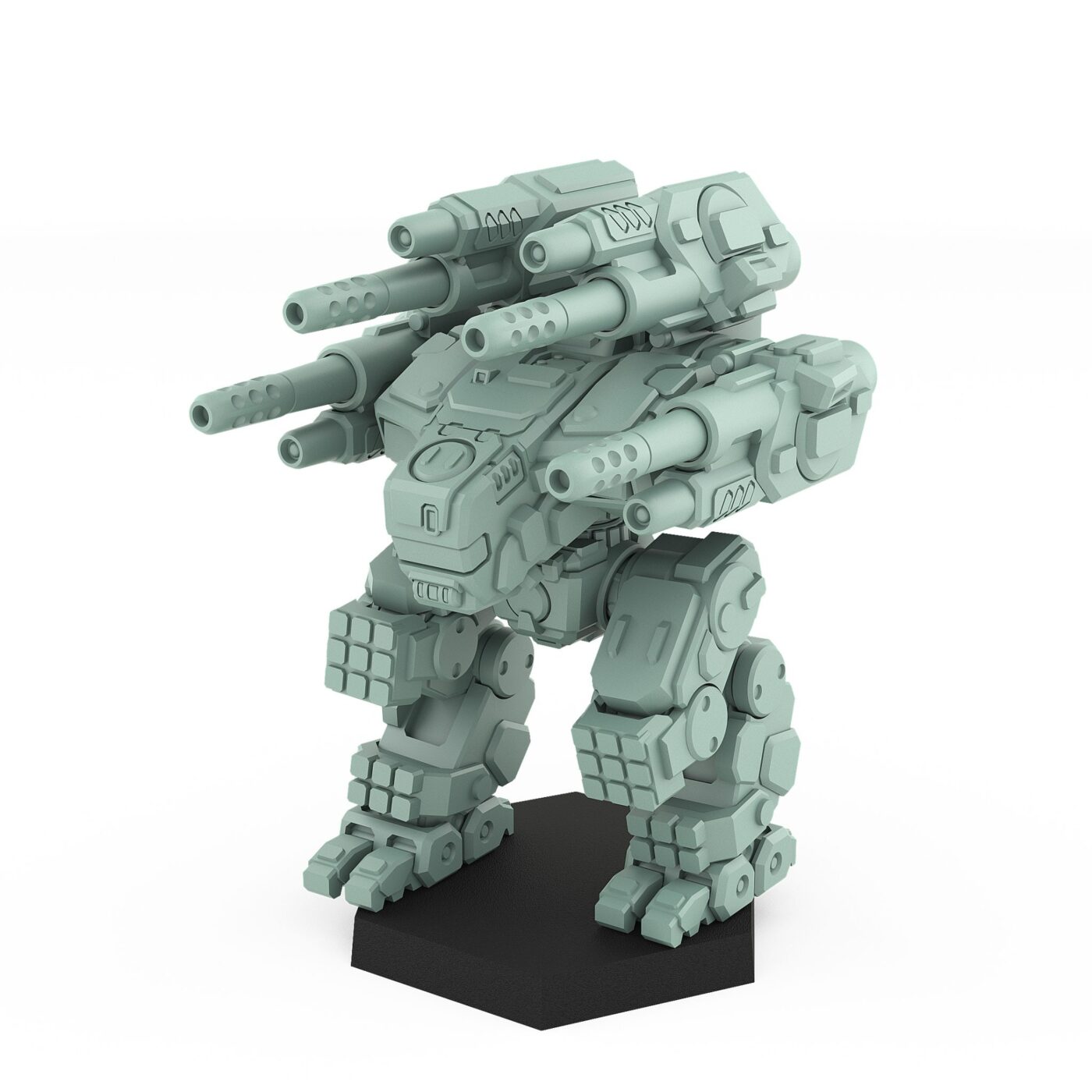 Malek XT heavy clan assault mech with six cannon-style weapons and reinforced chassis