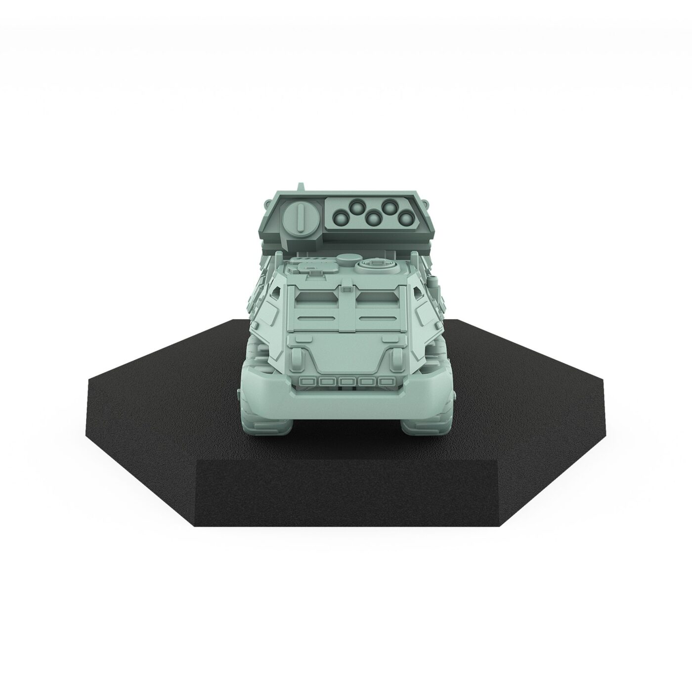 NaVali missile carrier tank with 8 wheels and top-mounted launcher