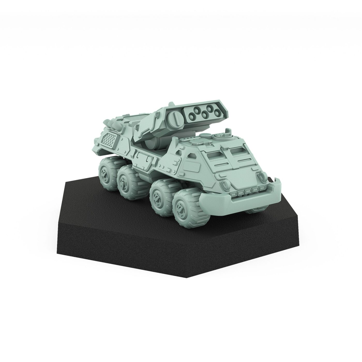 NaVali missile carrier tank with 8 wheels and top-mounted launcher