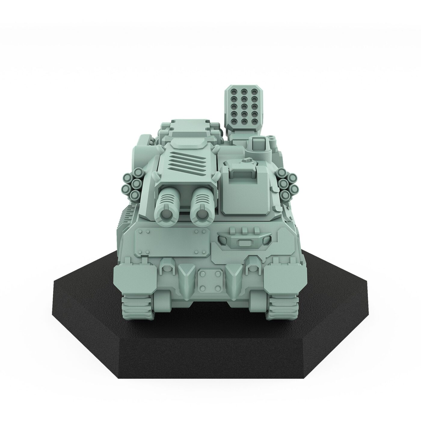 Nesun Ballistic tracked artillery tank with dual cannons and missile launcher