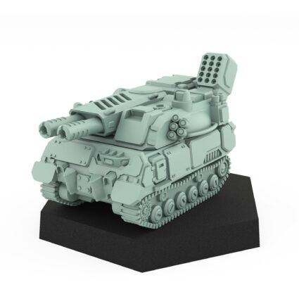 Nesun Ballistic tracked artillery tank with dual cannons and missile launcher