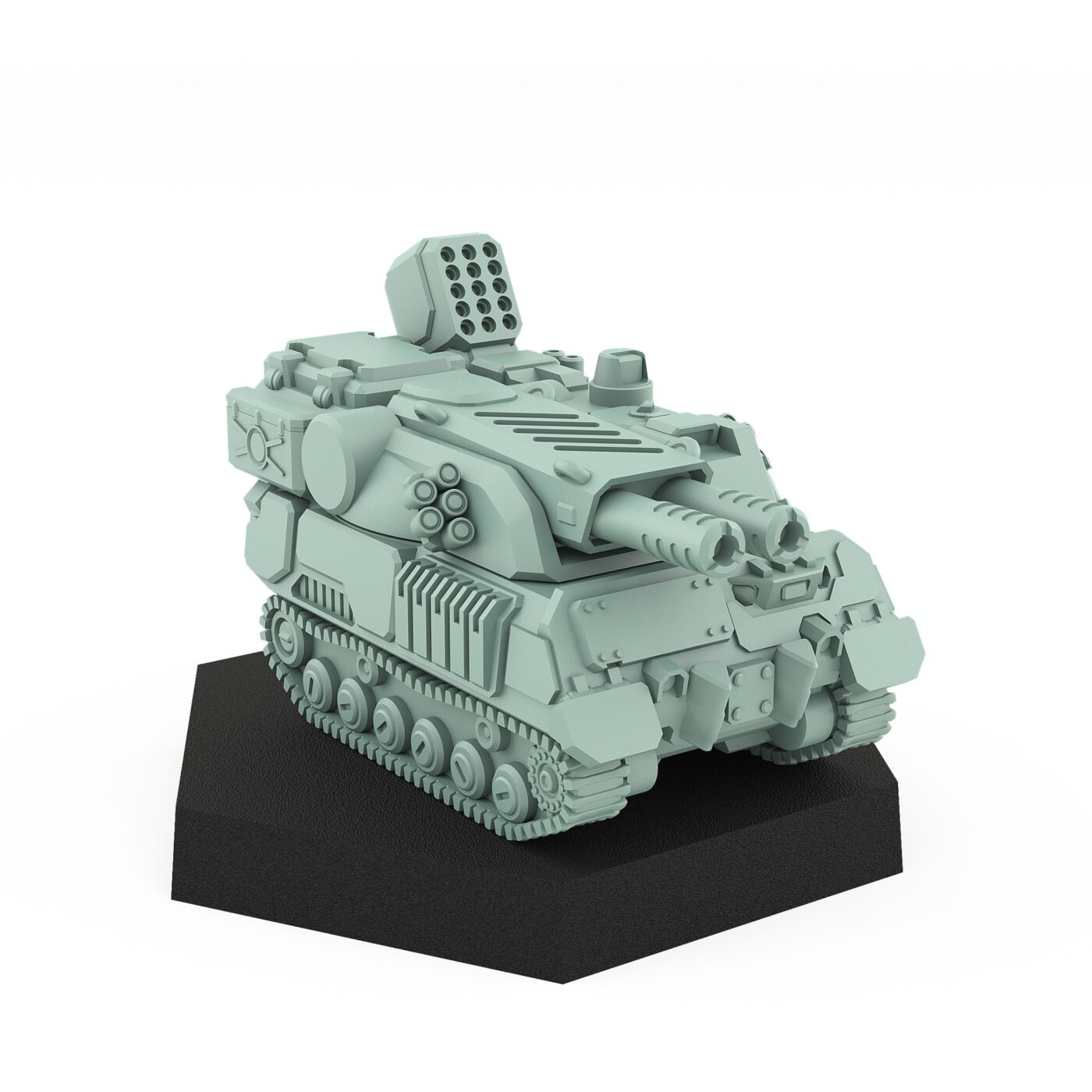 Nesun Ballistic tracked artillery tank with dual cannons and missile launcher