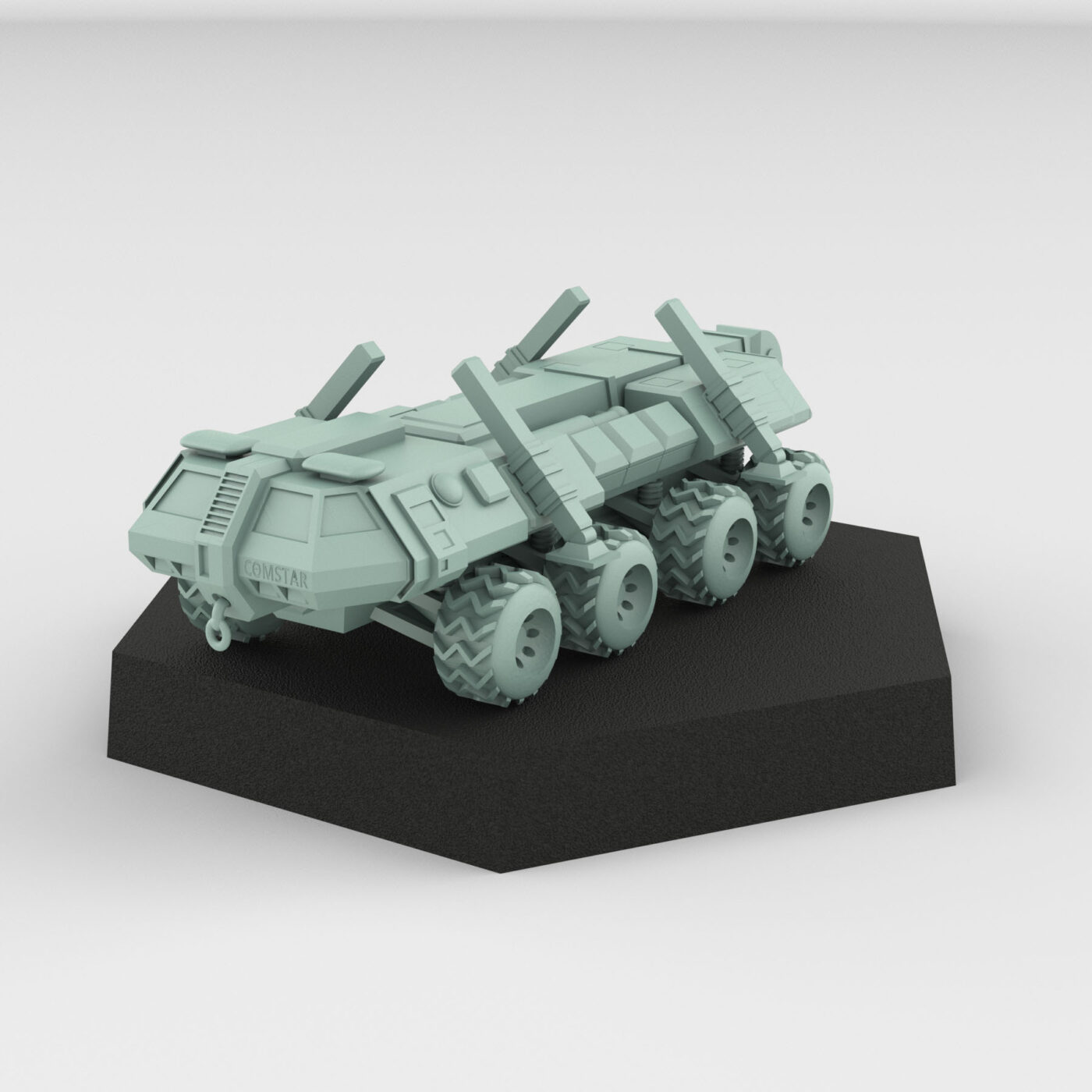 8x8 Heavy Lift Crane Vehicle 3D Printed Mech Miniature
