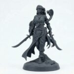 Princess Camomile V B - Gray Resin 3D Printed Miniature