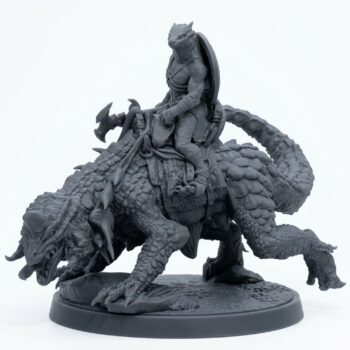 Arekari Spinedrake A - Gray Resin 3D Printed Miniature