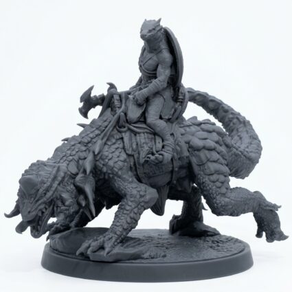 Arekari Spinedrake A - Gray Resin 3D Printed Miniature