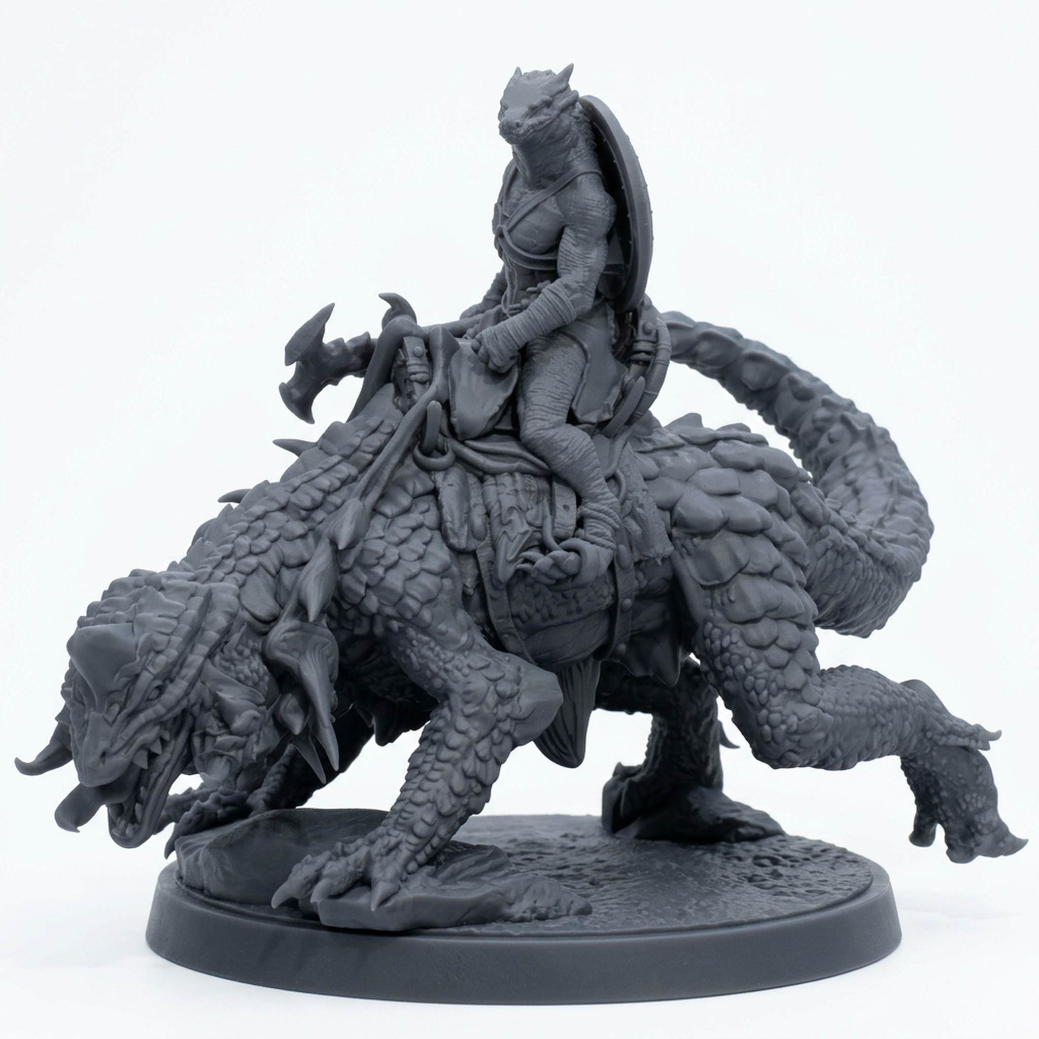 Arekari Spinedrake A - Gray Resin 3D Printed Miniature