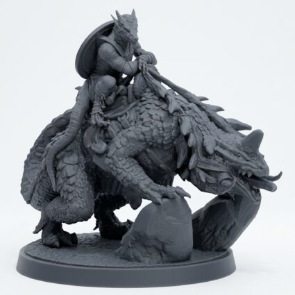 Arekari Spinedrake B - Gray Resin 3D Printed Miniature
