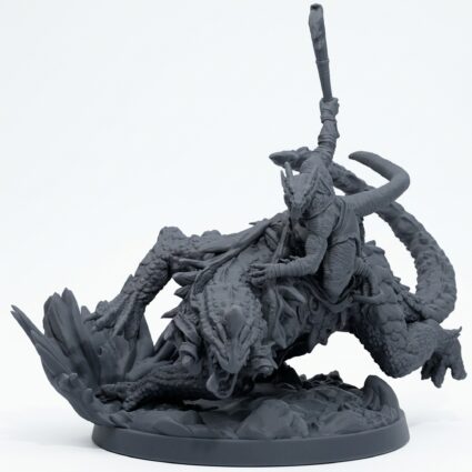 Arekari Spinedrake C - Gray Resin 3D Printed Miniature