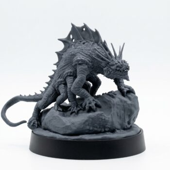 Basilisk 2 Miniature - Saurian Isles Collection - Gray Resin 3D Printed Miniature