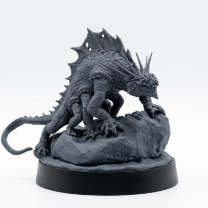 Basilisk 2 Miniature - Saurian Isles Collection - Gray Resin 3D Printed Miniature