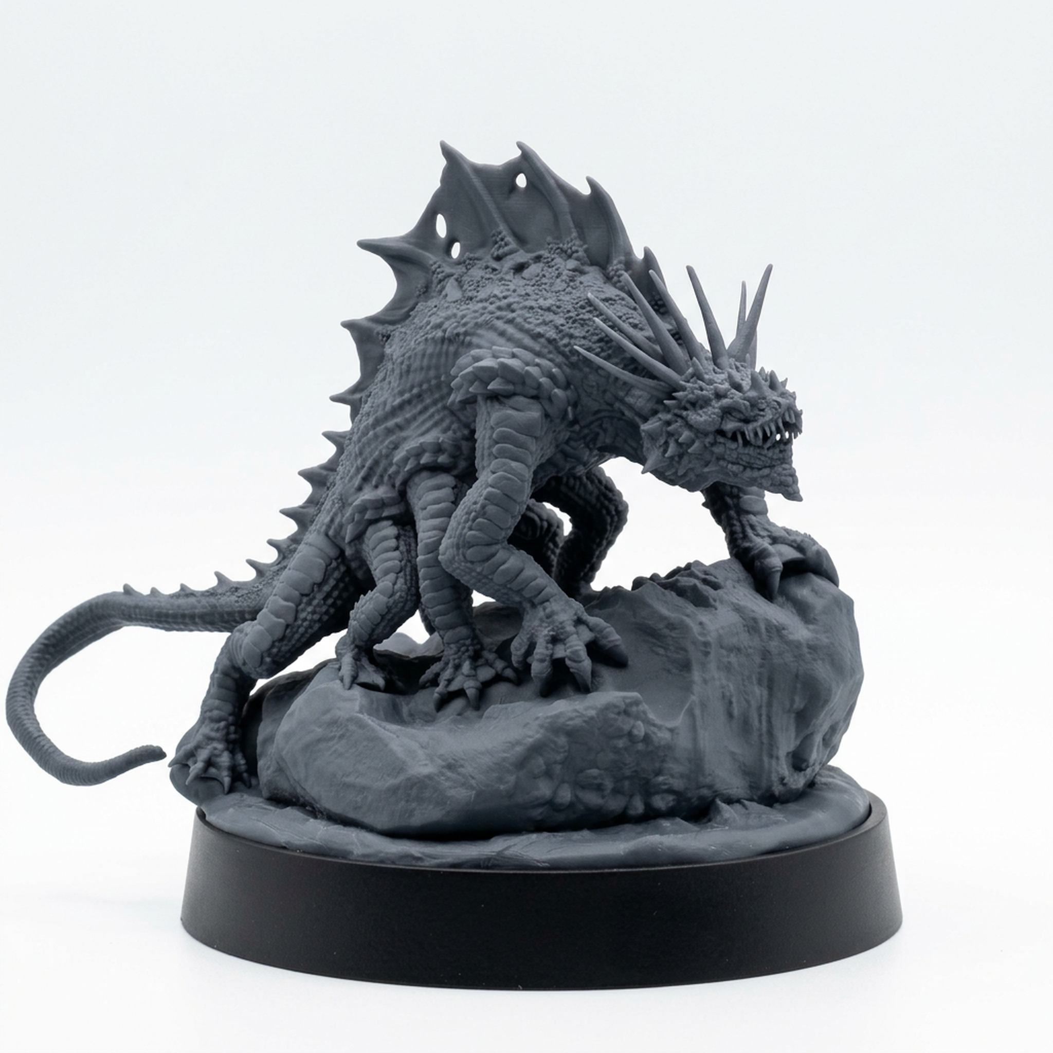 Basilisk 2 Miniature - Saurian Isles Collection - Gray Resin 3D Printed Miniature