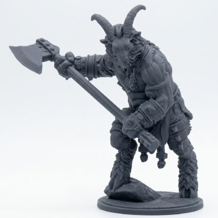 Beastkin Brute C - Gray Resin 3D Printed Miniature