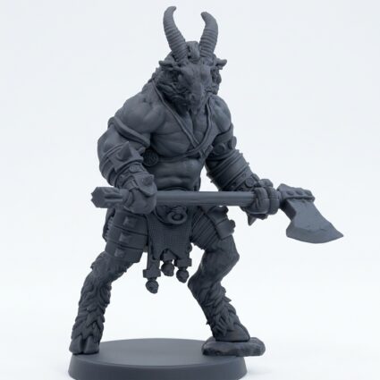 Beastkin Brute D - Gray Resin 3D Printed Miniature