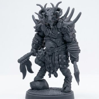 Beastkin Greathorn - Gray Resin 3D Printed Miniature