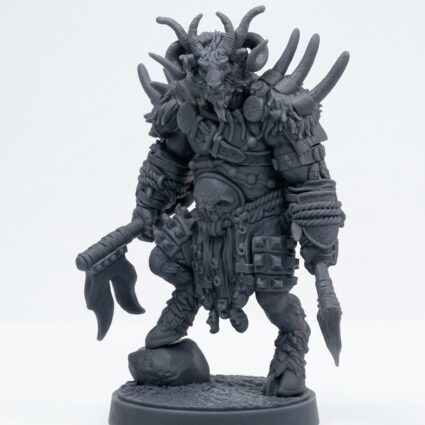 Beastkin Greathorn - Gray Resin 3D Printed Miniature