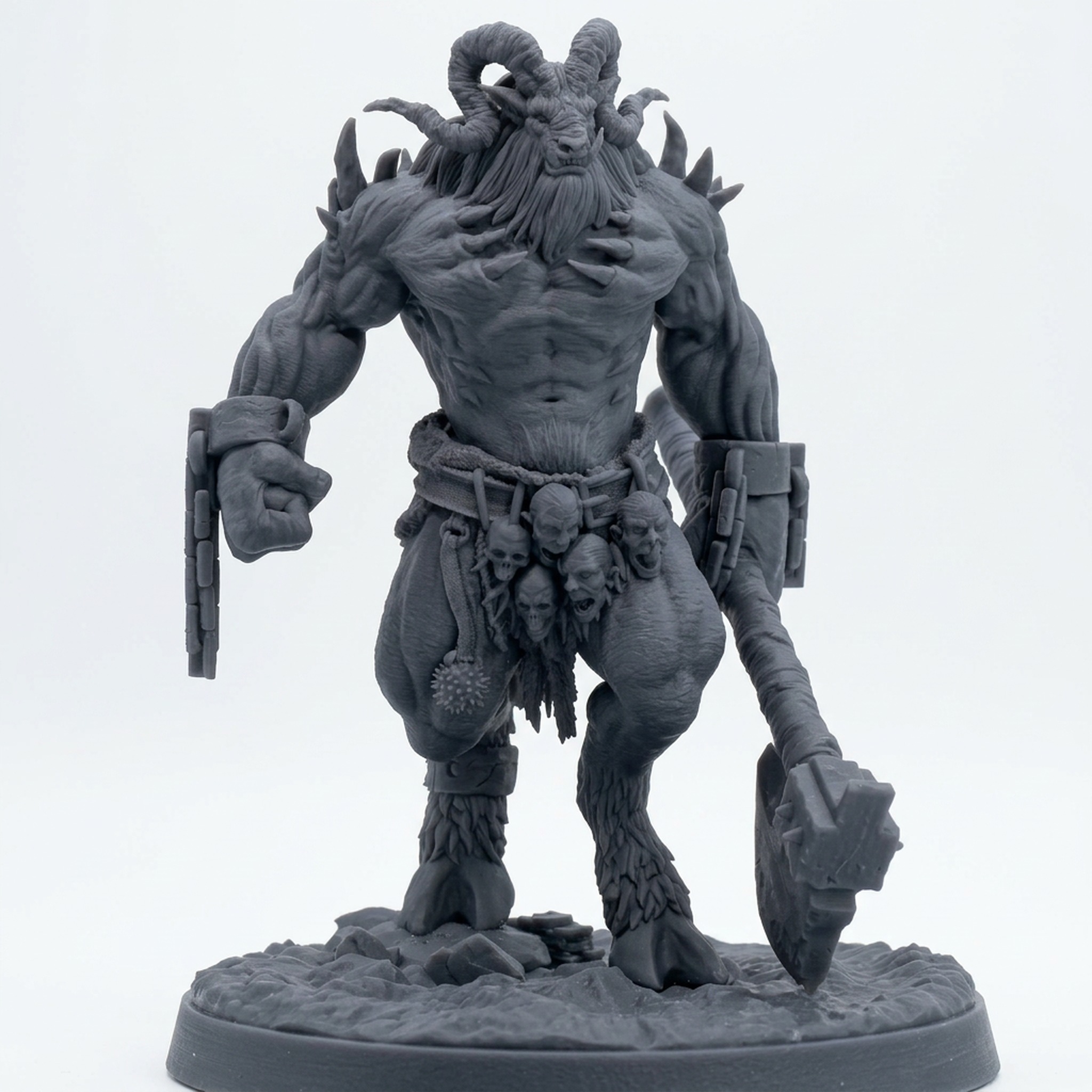 Beastkin Juggernaut A - Gray Resin 3D Printed Miniature