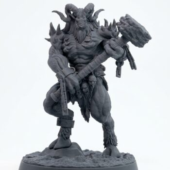 Beastkin Juggernaut B - Gray Resin 3D Printed Miniature