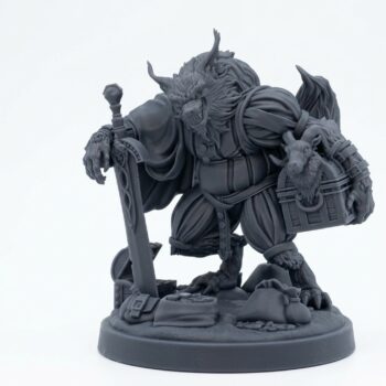 Big Bad Wulfgar - Gray Resin 3D Printed Miniature
