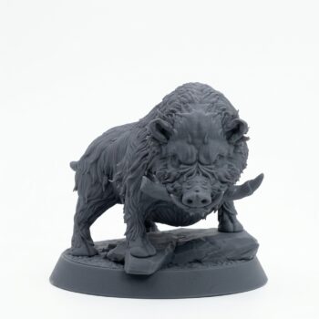 Boar - Gray Resin 3D Printed Miniature