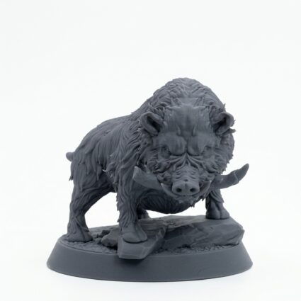 Boar - Gray Resin 3D Printed Miniature