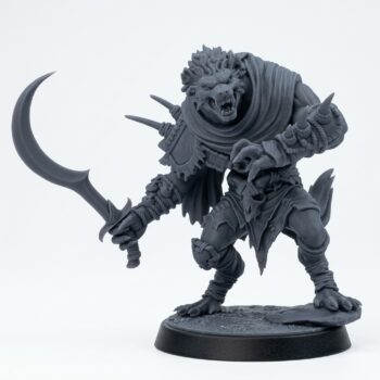 Boneyard Gnoll A - Gray Resin 3D Printed Miniature