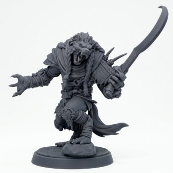 Boneyard Gnoll B - Gray Resin 3D Printed Miniature