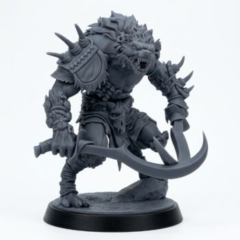 Boneyard Gnoll C - Gray Resin 3D Printed Miniature